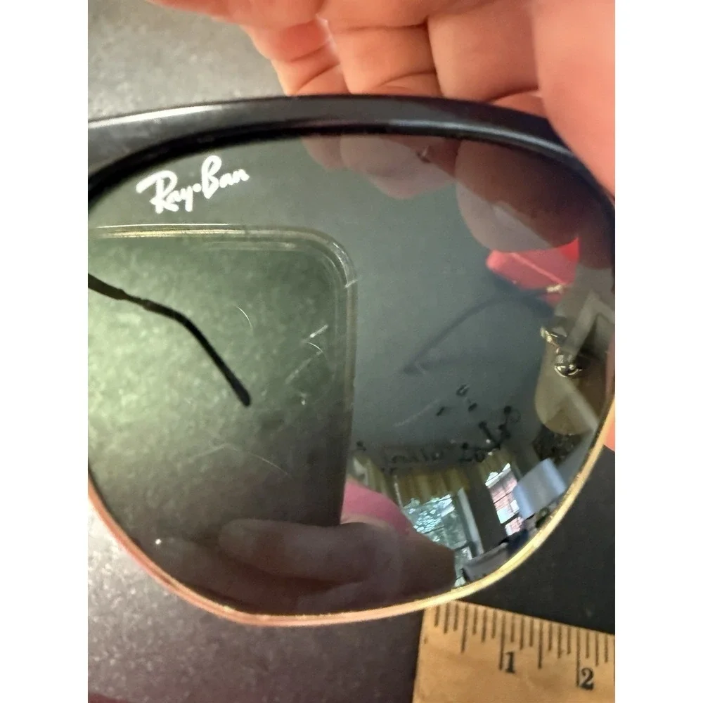 Vintage Ray-Ban Clubmaster Sunglasses Black Gold 53-20 Made in Italy